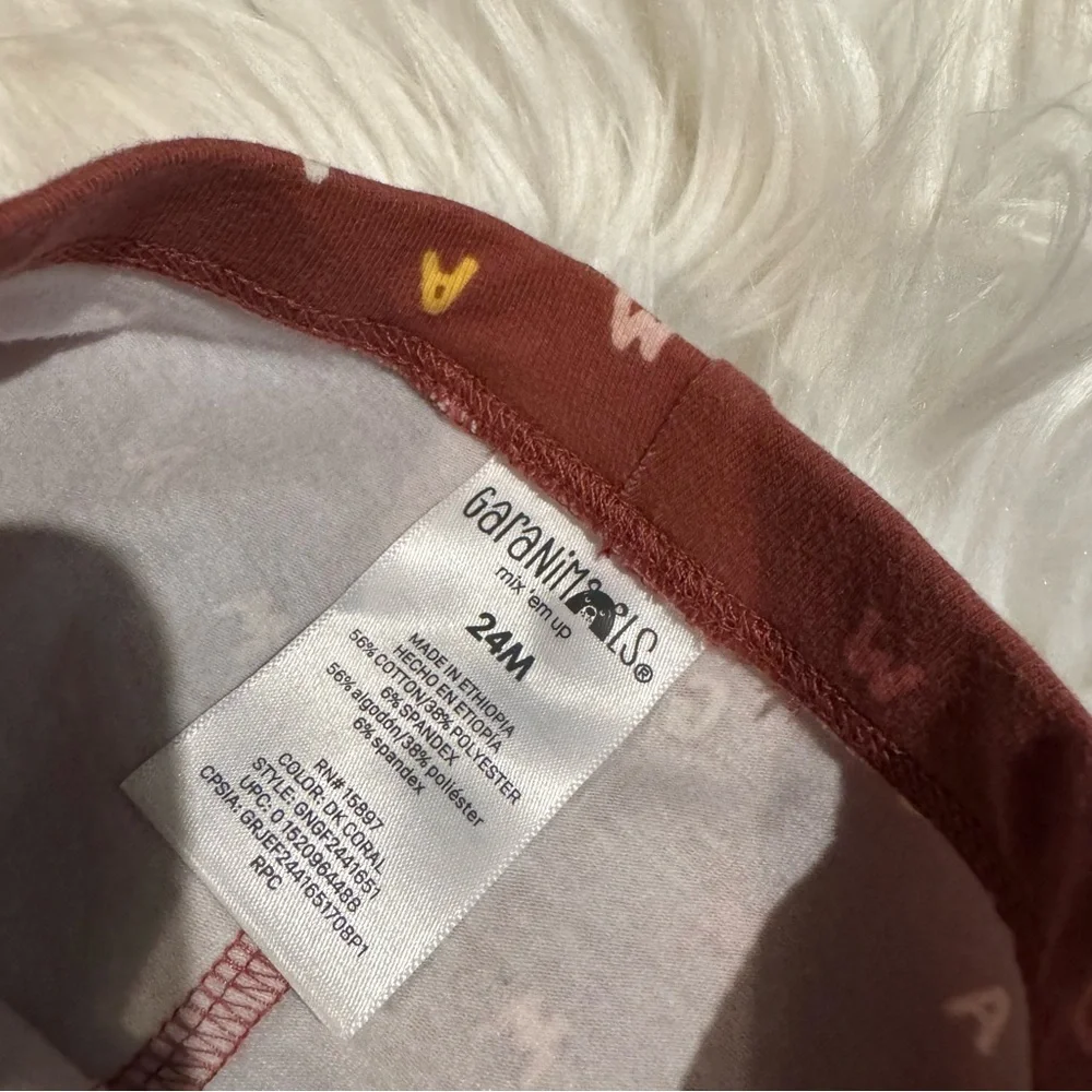 Garanimals‎ Girls 24M Burgundy Alphabet Print Leggings